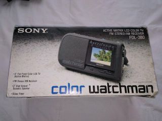 Sony Color Watchman Tv Am/fm Radio Stereo Receiver Fdl - 380 Nob