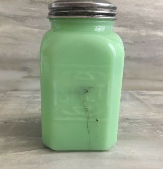 Vintage Jeanette Glass Jadeite Square Salt Shaker