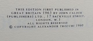Alexander Trocchi Cain’s Book 1963 1st British Edition 1/1 - HARDBACK w/ JACKET 6