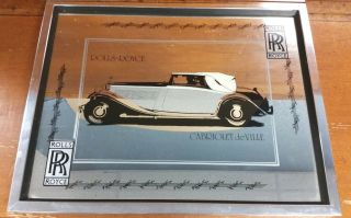 Vintage Mirror Art Hand Crafted In England Rolls Royce Cabriolet Deville
