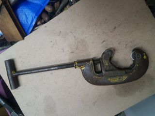Vintage Ridgid No.  3 Heavy Duty Pipe Cutter,  1 " - 3 ",  Very Good Operating