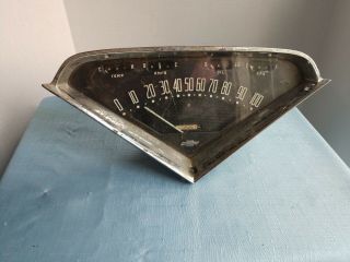 Vtg Oem Chevy Truck Speedometer/instrument Cluster Dash Assembly Dated 1956