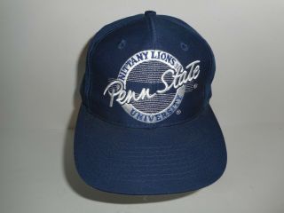 Vintage 80s 90s The Game Circle Logo Penn State Snapback Hat Cap