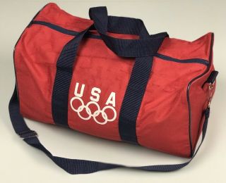 Vintage 1988 Olympic Games Red Canvas Zip Tote Bag 3m Sponsorship Edition,  Usa