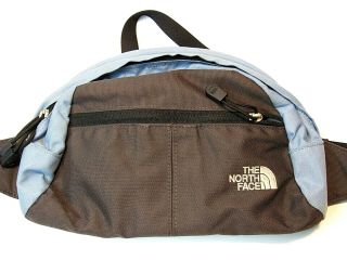 Vtg The North Face Fanny Pack Waist Bag Lumbar Gray & Baby Blue Hiking