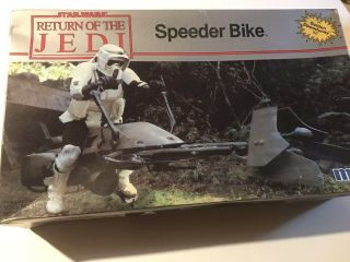 Vintage Star Wars Return Of The Jedi Speeder Bike Mpc Model Kit 1983