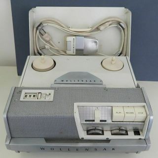 Classic White Mono Wollensak T - 1500 Reel To Reel Tape Recorder W/ All Tubes