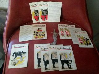 Vintage The Black Cat Fortune Telling Game Cards Parker Brothers 1940 