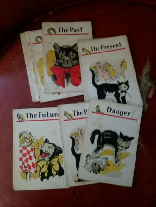 VINTAGE THE BLACK CAT FORTUNE TELLING GAME CARDS PARKER BROTHERS 1940 ' s 2