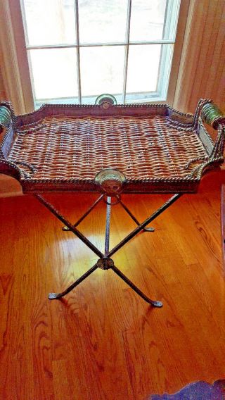 Gorgeous Vintage Glass Accent Tray W/ Stand Unusual
