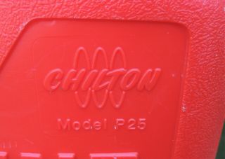 VINTAGE P25 CHILTON 2 1/2 GALLON RED PLASTIC VENTED GAS CAN made in USA 3