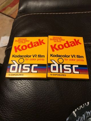 Kodak Kodacolor Vr Film.  Two Packages Of 1 Disc/15 Exposures.  Expired 07/89.  Nib