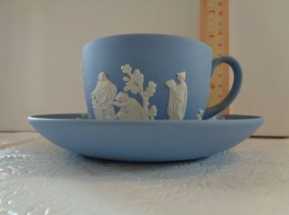 Vintage Wedgwood Jasperware (light Blue & White) Cup And Saucer Set