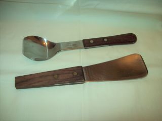 Two Vintage Vernco Stainless Steel Ice Cream Spade And Scoop