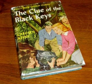 1953 Nancy Drew 28 The Clue Of The Black Keys Hardcover W/dj Digger Endpages Vg