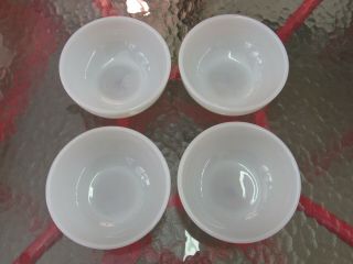 Set 4 Vintage Fire King Oven Ware White Chili Soup Bowls Old Stock