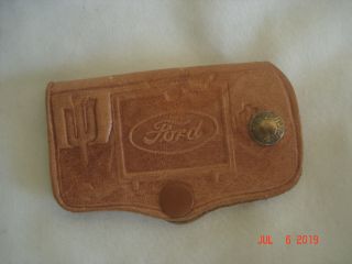 Vtg.  Ford Alfred F.  Steiner Detroit Mi Advertising Tooled Leather Snap Key Case