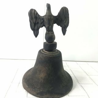 Vintage M.  C.  S Bell Cast Iron Eagle Dinner Farm Wall Mount Complete