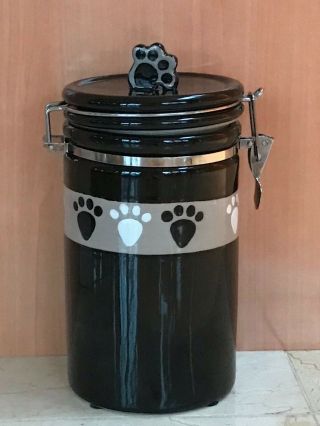 Vintage Petrageous Designs Dog Treat Jar / Locking Container Black