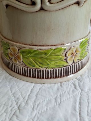 Vintage Treasure Craft Made In USA Ceramic Coffee Tea Pot Cookie Jar w/ Flowers 2