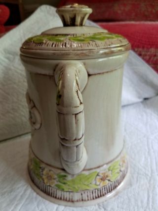 Vintage Treasure Craft Made In USA Ceramic Coffee Tea Pot Cookie Jar w/ Flowers 3