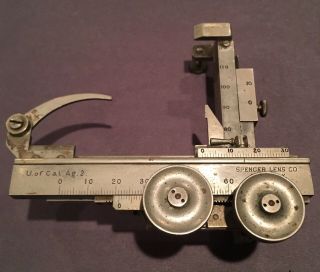 Vintage Spencer Lens Co.  Micrometer Microscope Mech.  Stage.  Buffalo Ny