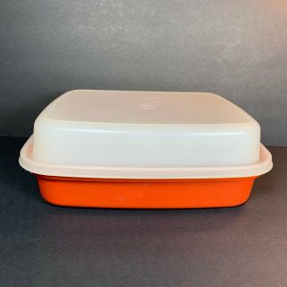 Vtg.  Tupperware Season Serve Large Paprika Red Meat Marinade Container 1294 - 8