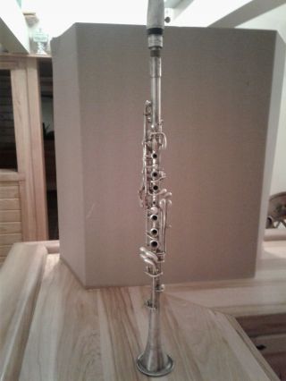 Vintage Silver Plated Hoosier Clarinet W/case Made In Elkhart,  Indiana