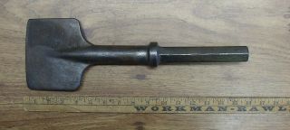 Vintage Jackhammer Chisel Bit,  5 - 1/16 " Wide X 15 - 1/4 ",  1 - 1/16 " Hex Shank,