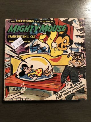 Vintage 8 Mm Film Mighty Mouse 225 Frankenstein’s Cat Terrytoons Wb 1963 68