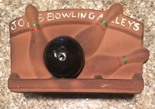 Vintage Mccoy Pottery “joe’s Bowling Alleys” Planter