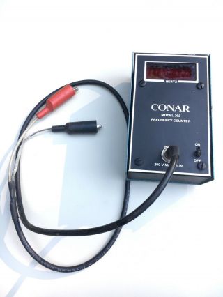 Vintage Conar Model 202 Frequency Counter And W/ Leads Hertz