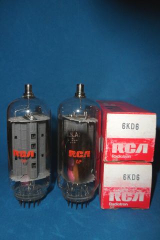 Nos/nib Matched Pair Rca 6kd6 Beam Power Output Tubes " Oo " Side Getters
