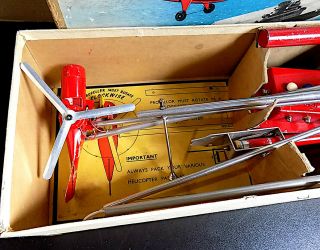Vintage Tin Battery Op Remote Control Helicopter,  Nulli Secundus,  England,  VGiB 3