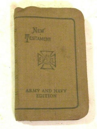 Vintage 1917 World War 1 Holy Bible Testament Pocket Size Army &navy Ed.  Wwi