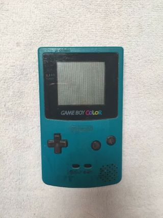 Vintage Teal Nintendo Game Boy Color Cgb - 001 Handheld Game Console