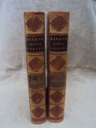 2 Vol Leather Ralph Waldo Emerson Essays First Second Series Mckay Philadelphia