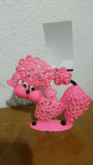 Vintage Revere Pink Metal Poodle Earring Holder / Organizer