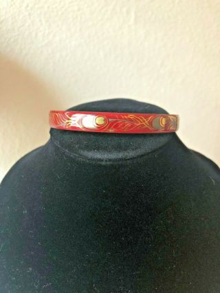 Vintage Signed " Laurana " Made In Italy Enamel Bangle Bracelet