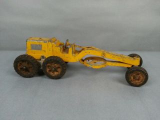 Vintage Hubley Road Grader Kiddie Toy 481 Yellow Diecast Metal