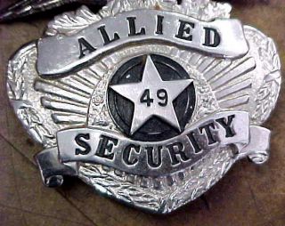 Obsolete Metal Allied Security Services Badge Pin Eagle - Vintage 2
