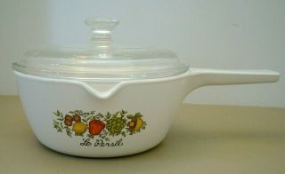 Vtg Corning Ware Spice Of Life Le Persil Skillet 6 1/2 " With Pyrex Lid P - 89 - B