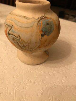 Vintage Nemadji Native American Swirl Art Pottery Vase