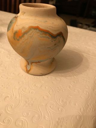 Vintage Nemadji Native American Swirl Art Pottery Vase 3
