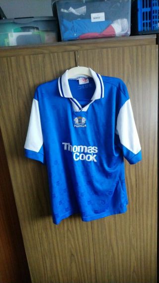 Vintage Peterborough United Fc 1995 - 1996 Home Shirt Netz Size Xl England