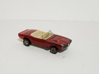 Vintage 1967 Hot Wheels Red Custom Firebird Redline Diecast Car Mattel