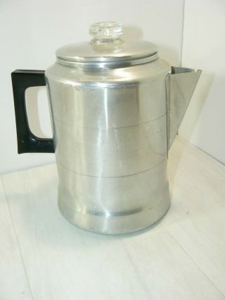 Vintage 9 Cup Comet Coffee Pot Percolator Aluminum Camping Stove Top Guc U.  S.  A.