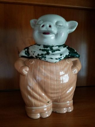 Vintage Shawnee " Smiley " Pig Bank Cookie Jar