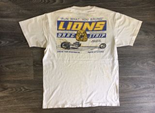 Lions Drag Strip Tshirt 1990 80s 90s Racing Vtg Shirt Cars La California L Tee