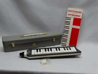 Vintage Hohner Melodica Piano 26 Germany Case Extra Mouthpiece Multi - Chord Book